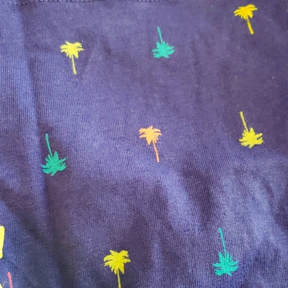 Nautica Girls' Blue Ruffle Top Neon Palm Tree Print Cold Shoulder Dress Size 5 - Picture 6 of 7